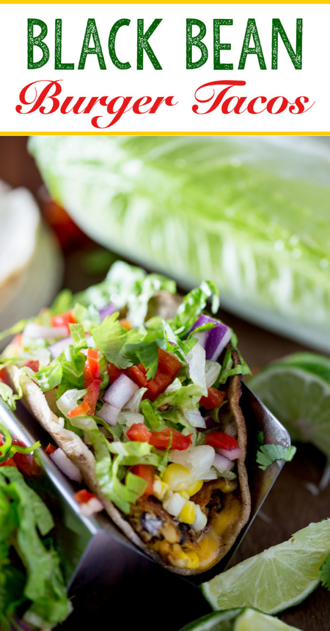 Black bean burger tacos a vegetarian weeknight meal