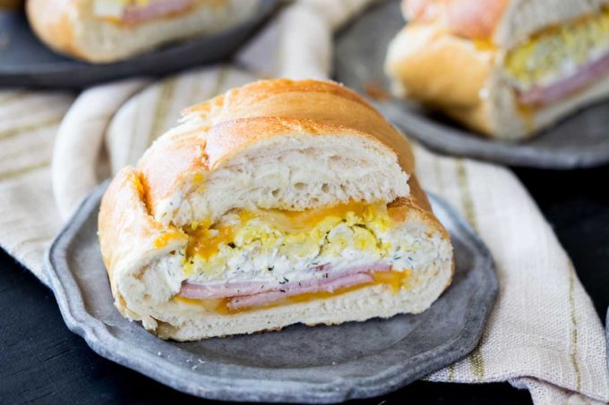 Breakfast stuffed french bread