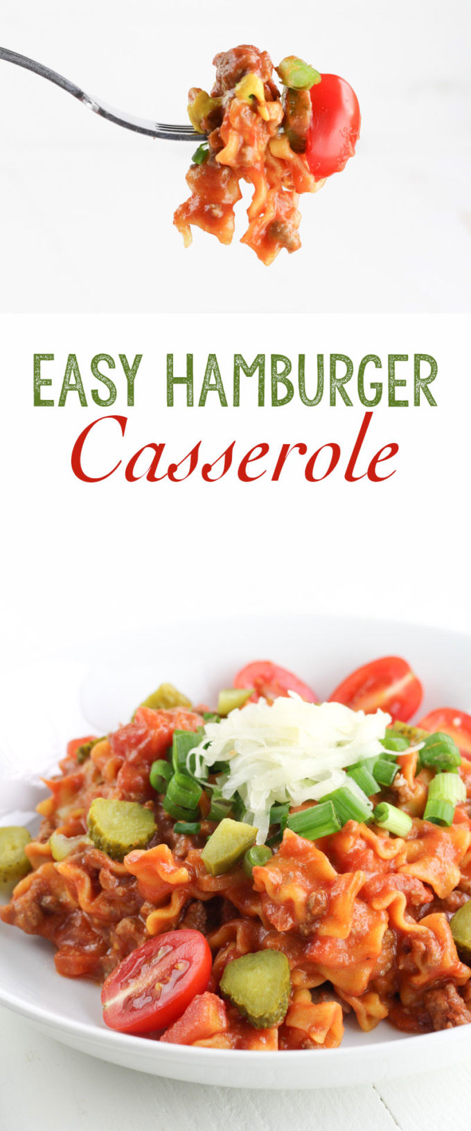 Easy Hamburger Casserole: This hamburger casserole is the go-to meal of the week. Chances are you’ve got all these ingredients already! In under 30 minutes you’ll have your favorite hamburger in casserole form.