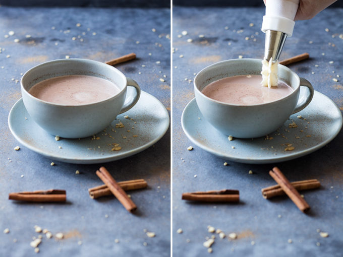 Yes! You read that right: HEALHTY Cinnamon Hot Chocolate. What is there not to love about this delicious drink that also serves as a healthy snack?