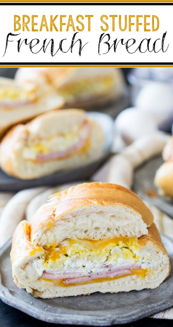 Breakfast stuffed french bread is a quick and easy meal solution