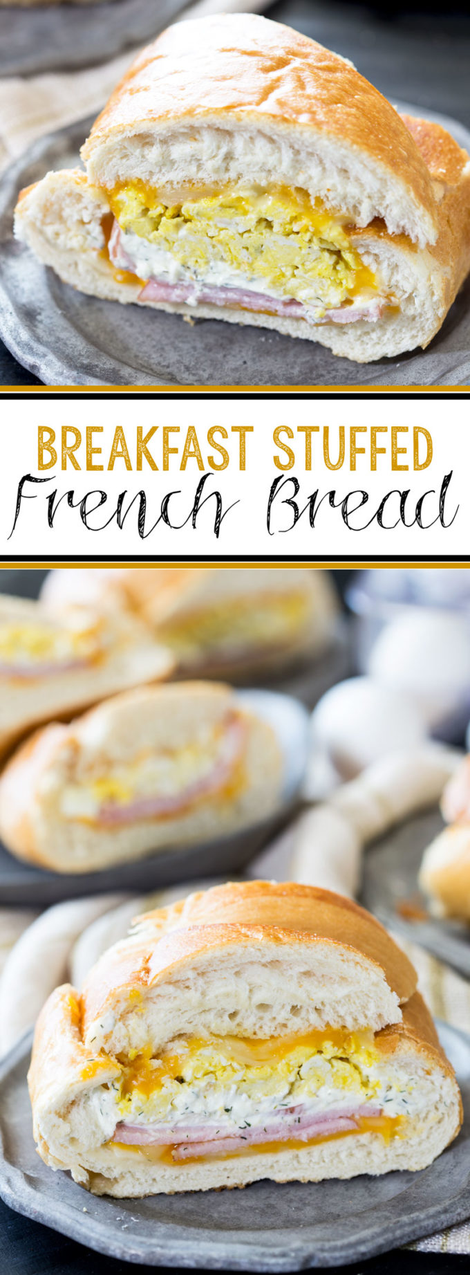 Breakfast stuffed french bread