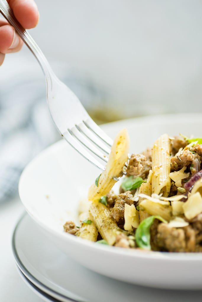 Italian Sausage and Basil Pesto Penne Easy Peasy Meals
