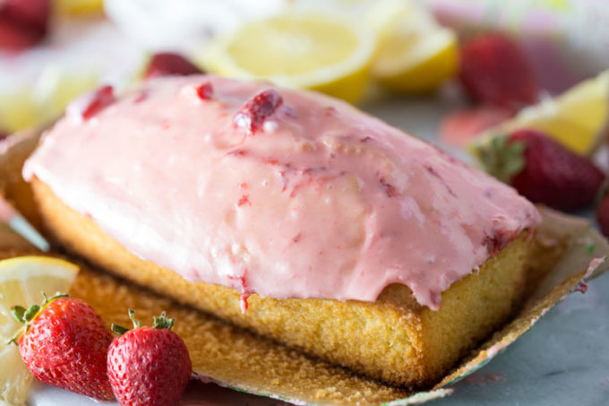 Sweet and lemon-y with a strawberry glaze, this Strawberry Lemonade Pound Cake makes for the perfect treat, and is ideal for gifting too