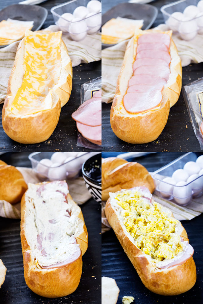 Breakfast stuffed frenchbread