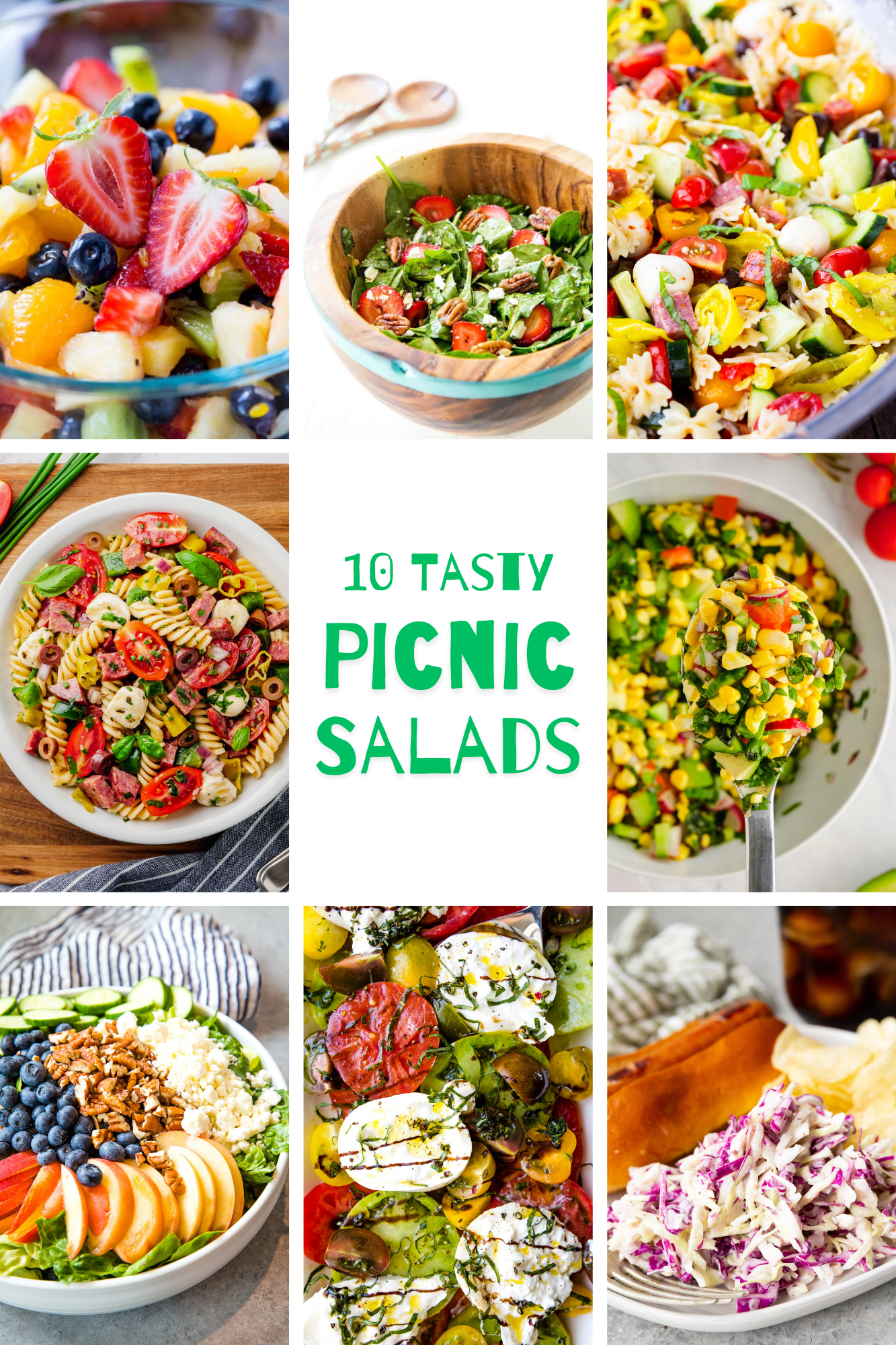 10 picnic salad ideas, perfect for summer BBQs and potlucks. 