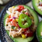 Tuna salad stuffed avocados