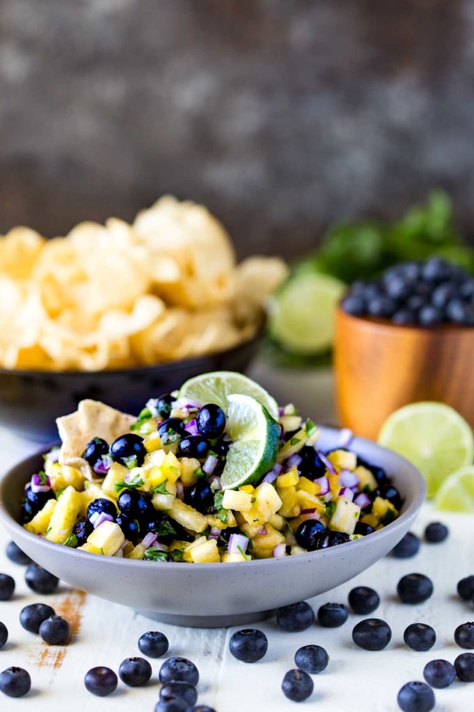 Blueberry Fruit Salsa, a great blueberry and pineapple salsa!