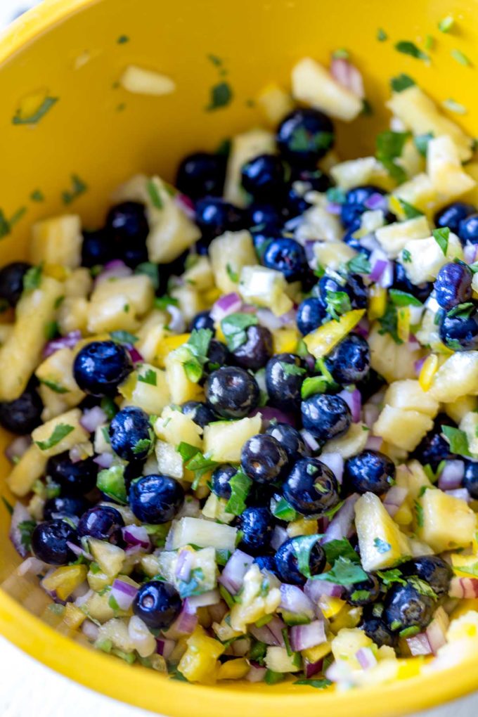 Blueberry pineapple fruit salsa