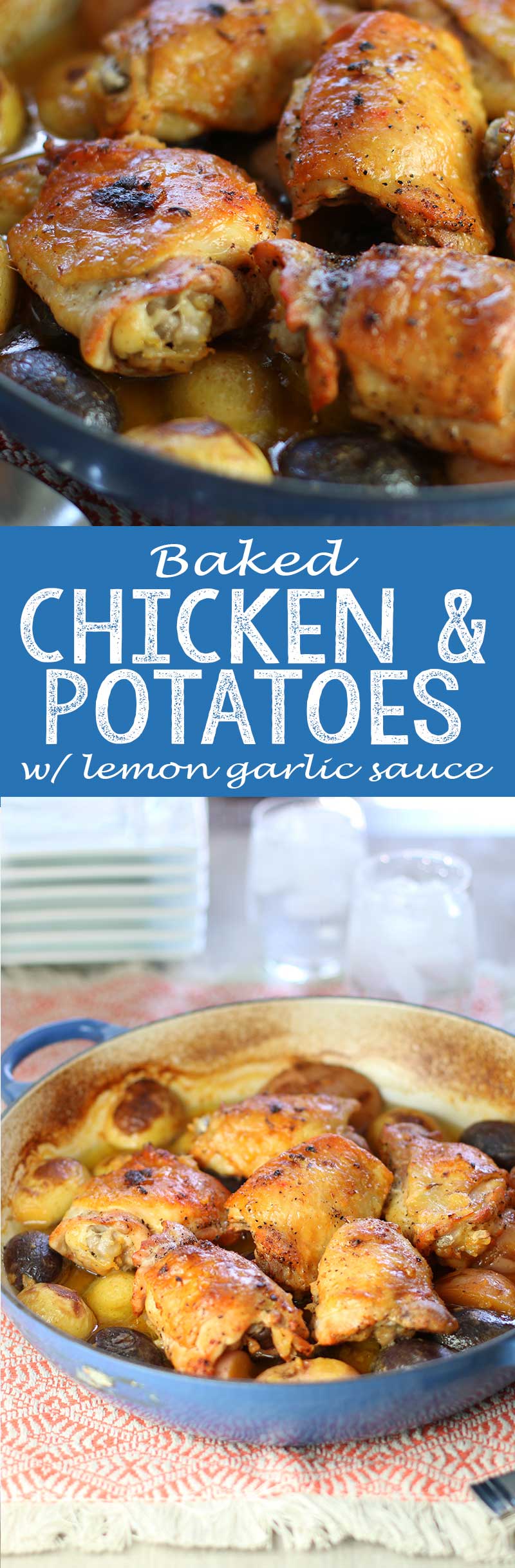 Chicken and Potatoes with lemon garlic sauce