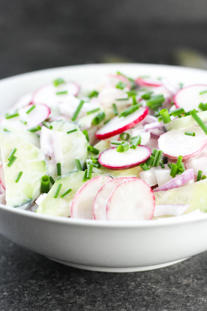 Cucumber-Radish-Salad with Creamy Dressing-5