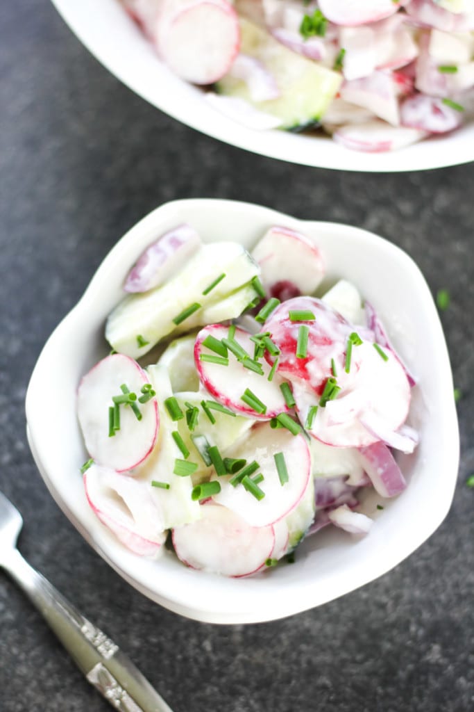 Cucumber Radish Salad with Creamy Salad Dressing Easy Peasy Meals