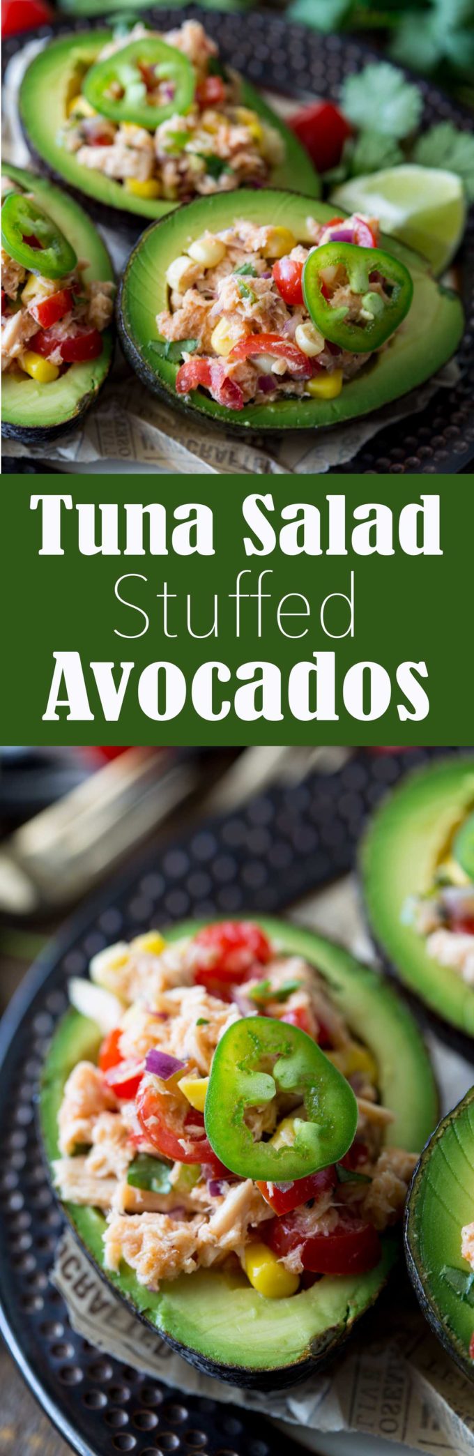I made this when I needed a quick but light and healthy lunch, and now it is part of my regular lunch rotation. Yummy! Tex Mex Tuna Salad Stuffed Avocado