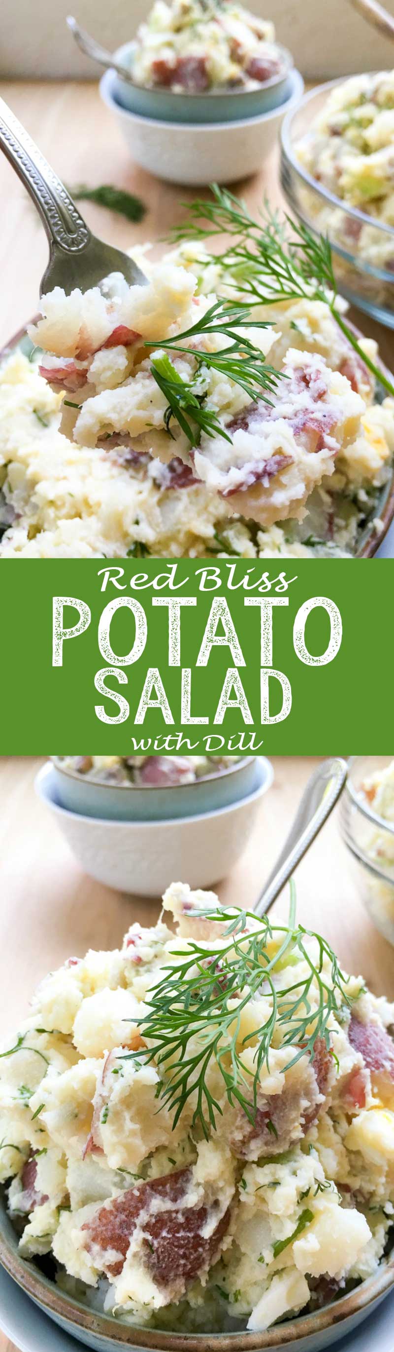 Red Potato Salad Recipe: Crisp celery, onion, Dijon mustard, eggs, and fresh dill gives it a satisfying crunch and flavor and enough to feed a hungry crowd.