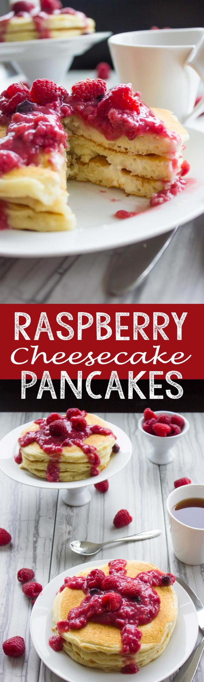Raspberry Cheesecake Pancakes are the perfect breakfast option