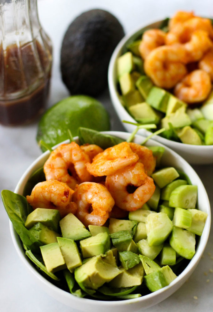 Spicy Shrimp Salad with Lime Sesame Dressing