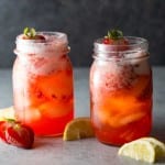 Sparkling strawberry lemonade