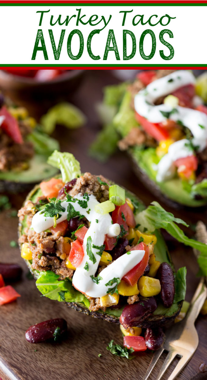 Turkey Taco Avocados, stuffed avocados