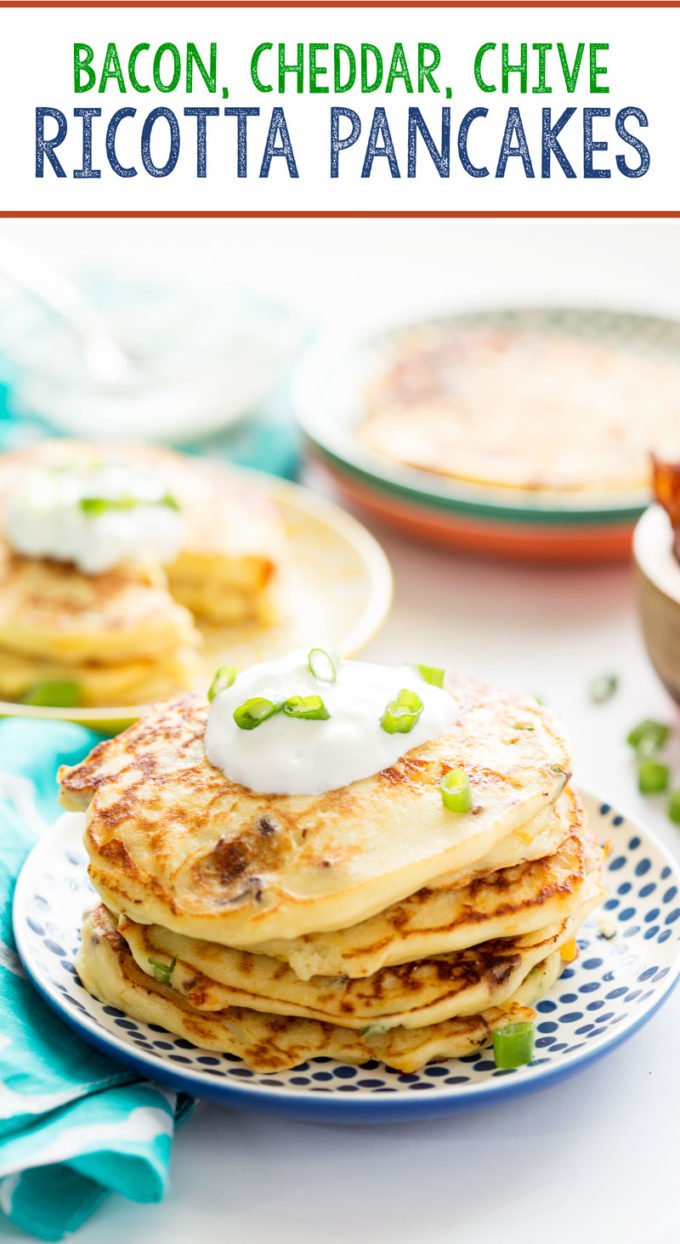 Savory Bacon, Cheddar, Chive Ricotta Pancakes Easy Peasy Meals