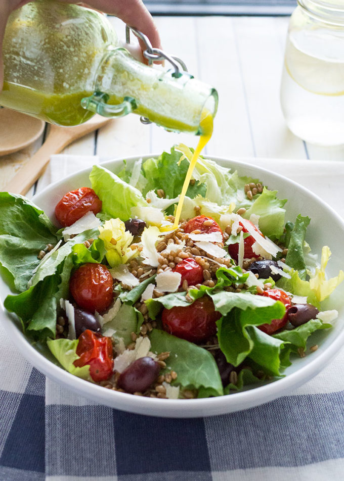Make the most of your care-free summer afternoons with this crisp, refreshing Escarole, Roasted Tomato and Wheat Berry Salad.