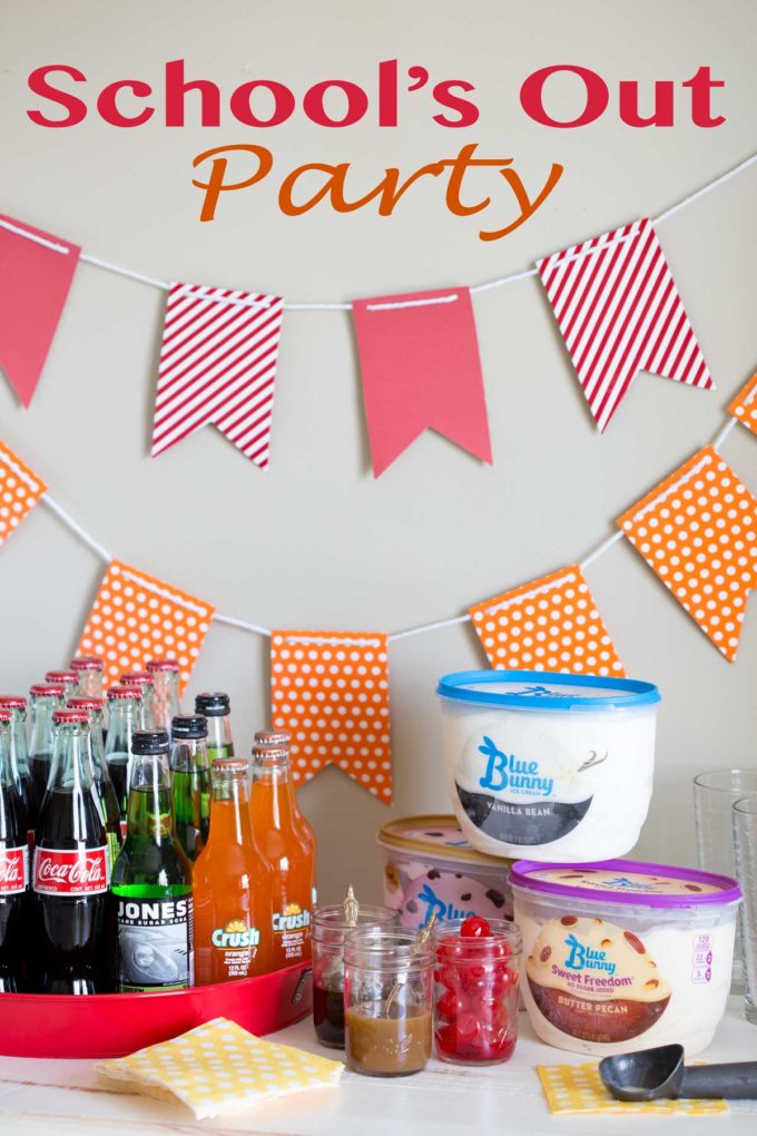 School's Out Party plan with ice cream float bar
