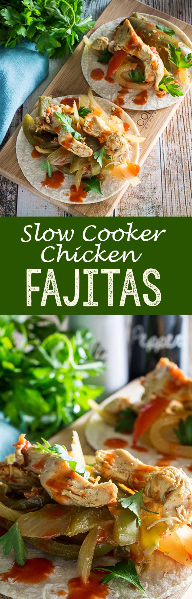 Crockpot Chicken Fajitas: Incredibly easy and delicious Slow Cooker Chicken Fajitas! This recipe is a set-it-and-forget-it meal your whole family will love.