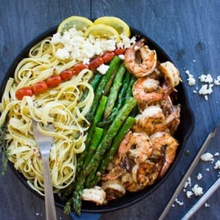 Asparagus Shrimp Pasta Dinner