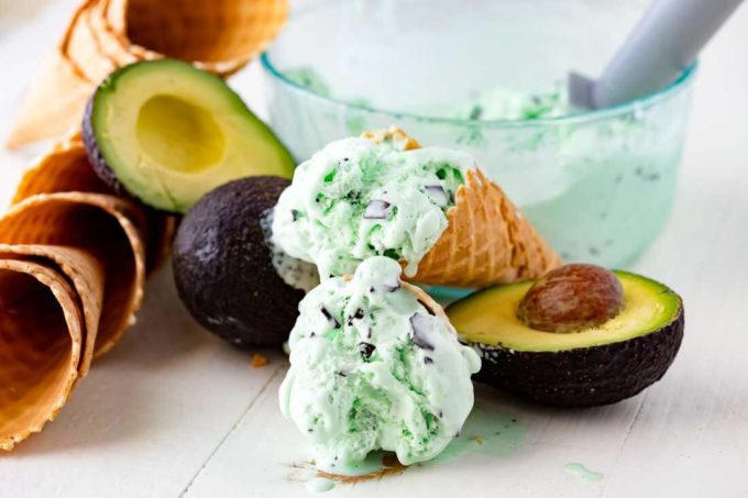 Avocado mint chip ice cream