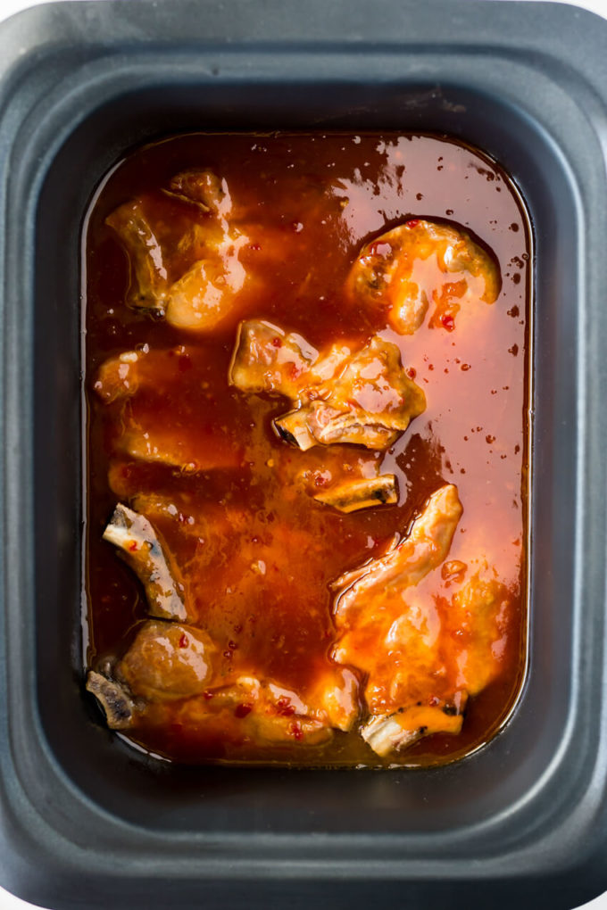 BBQ Country Style Pork Ribs cooked in the crock pot