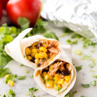 BBQ chicken burritos that are freezer friendly