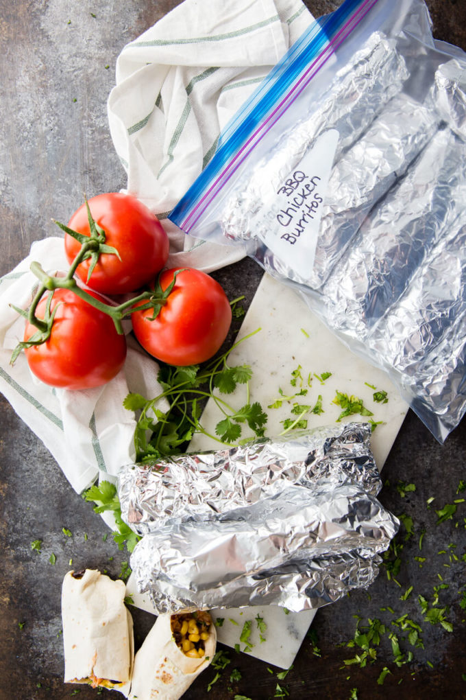 How to make Burritos, made with shredded chicken, your favorite BBQ sauce, topped with beans, corn or any of your favorite ingredients.