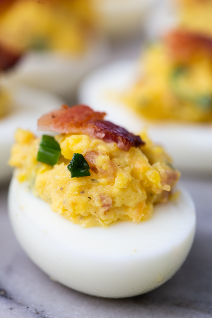 How to make bacon cheddar ranch deviled eggs for a keto diet