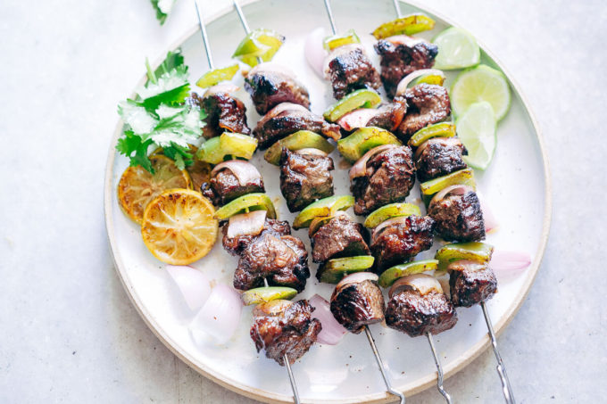 Balsamic rosemary beef kabobs are a delicious, tender, flavorful kabob