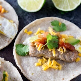 Easy to make sausage and egg breakfast tacos