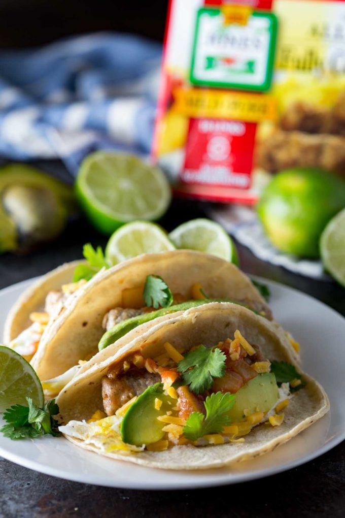 Sausage easy breakfast tacos