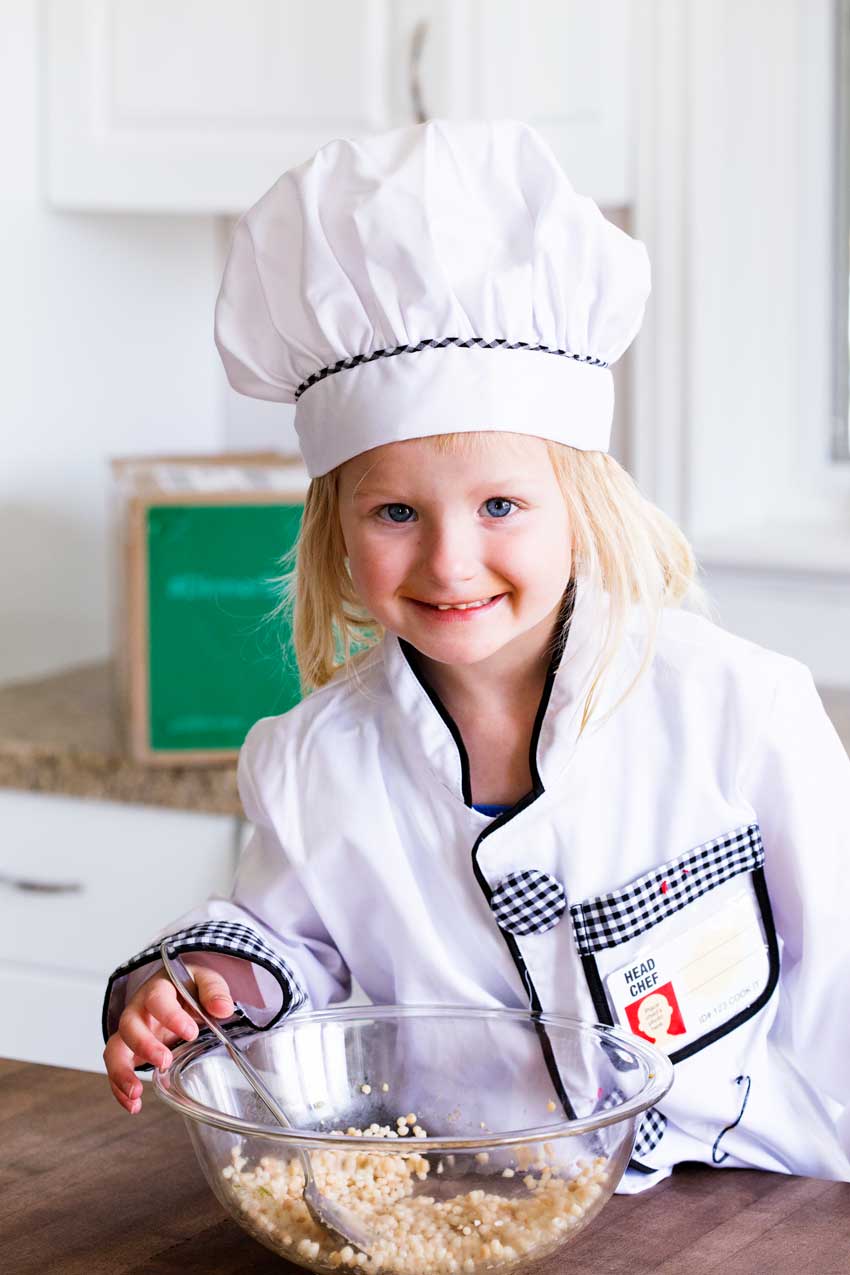 My little helper chef making a Gobble meal