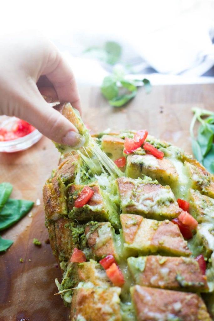 Cheesy Pesto Pull Apart Bread Easy Peasy Meals