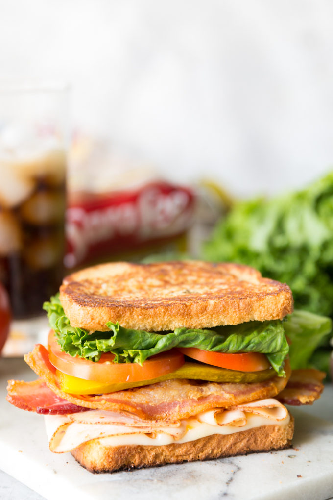 A delicious chicken club sandwich