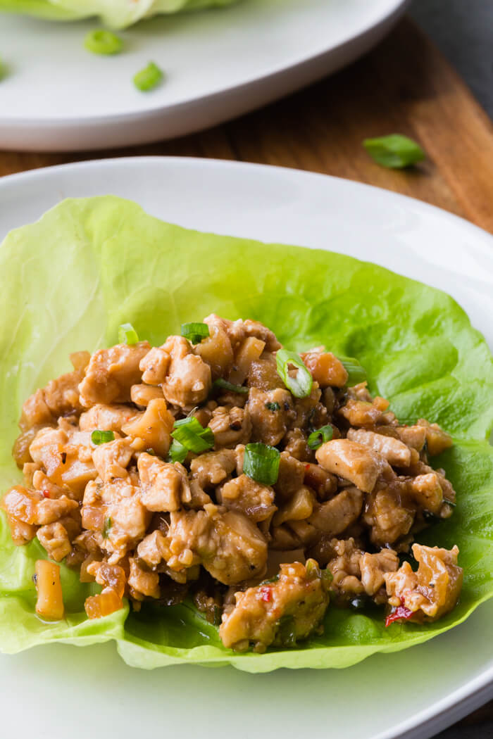 P F Chang's Copycat lettuce wraps with tons of chicken and crunch