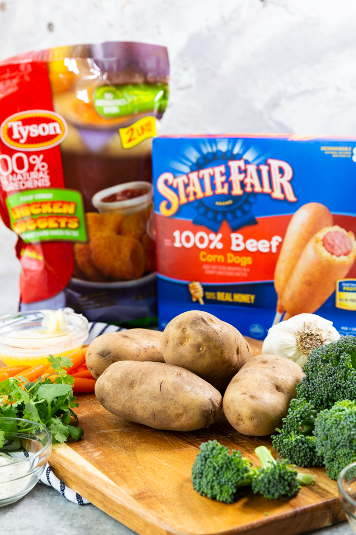 Everything you need for a sheet pan nuggets dinner