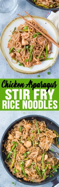 Chicken Asparagus Stir Fry Rice Noodles - Easy Peasy Meals