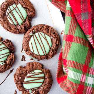 Chocolate Mint Thumbprint Cookies