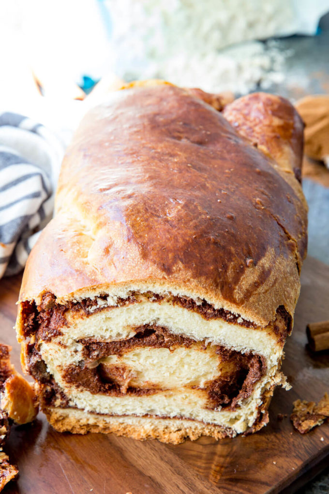 Cinnamon Swirl bread, a delicious bread with a thick swirl of cinnamon filling. This is bakery quality bread you can make at home. 