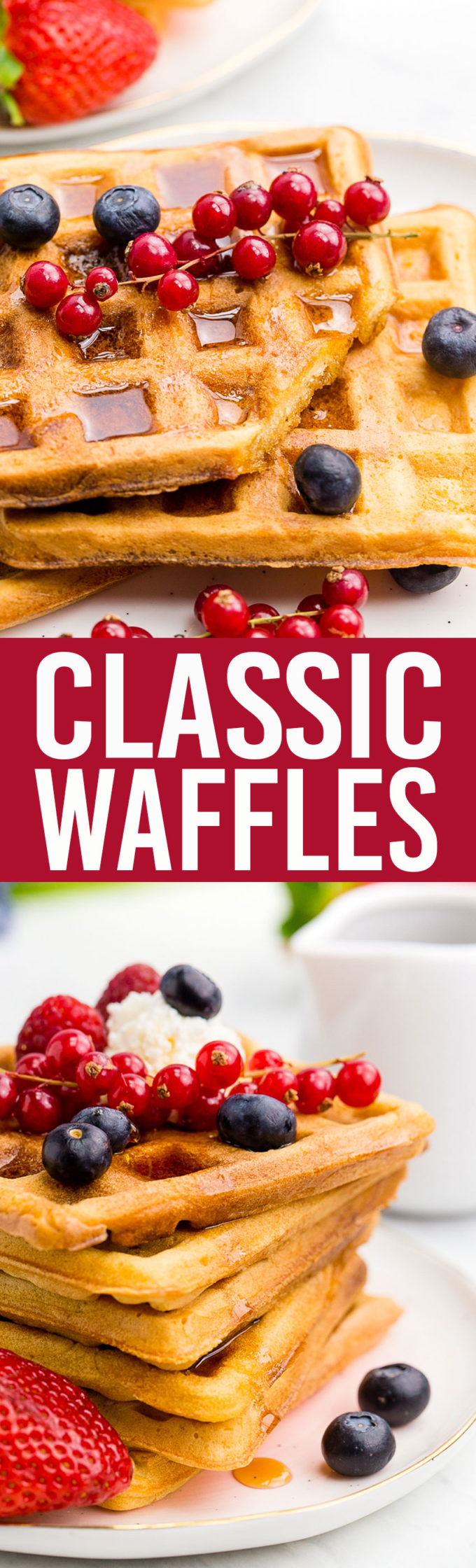 This Classic Waffles recipe is amazing, crispy exterior, tender fluffy interior. Yum. 