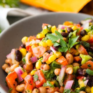 Cowboy Caviar is a bean salsa