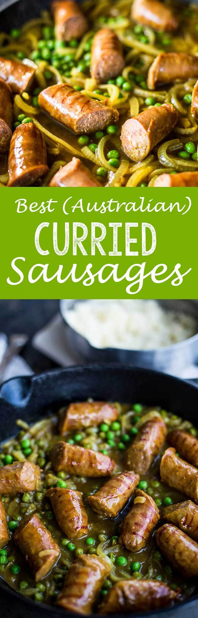 Best Curried Sausages, an Australian dinner that is super delicious!