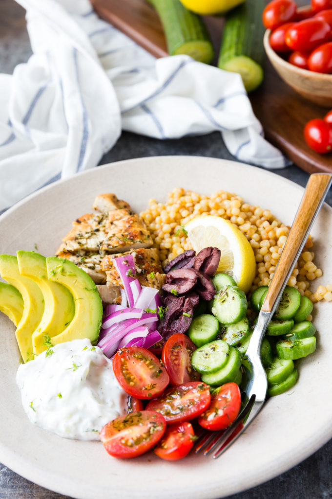 Greek Chicken Couscous bowl