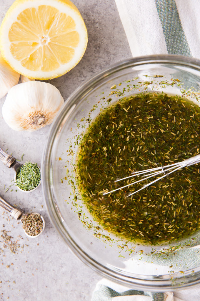 Whisk everything together for Marinade for Greek Chicken