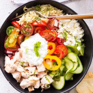 Greek Chicken Orzo Bowl