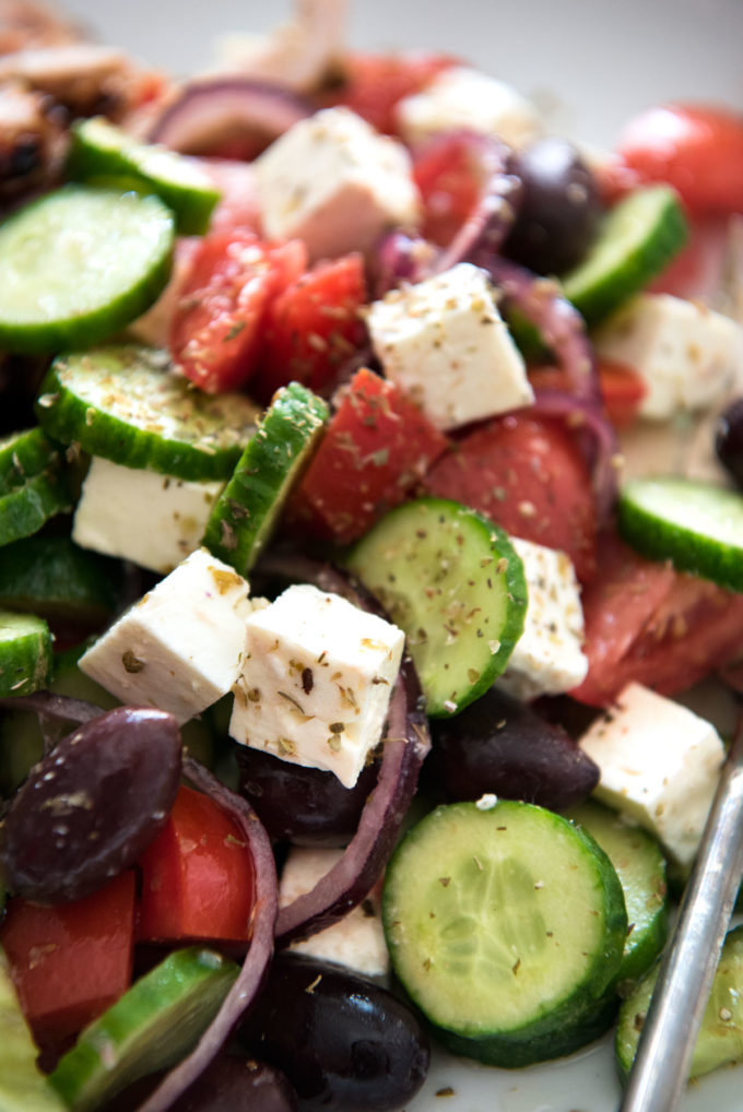 Classic greek salad for a summer meal